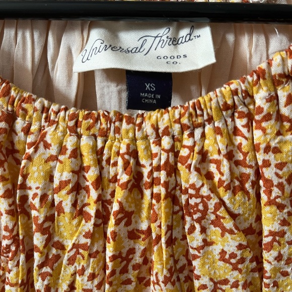 Universal Thread Rust Floral Smocked Midi Dress - Picture 4 of 4